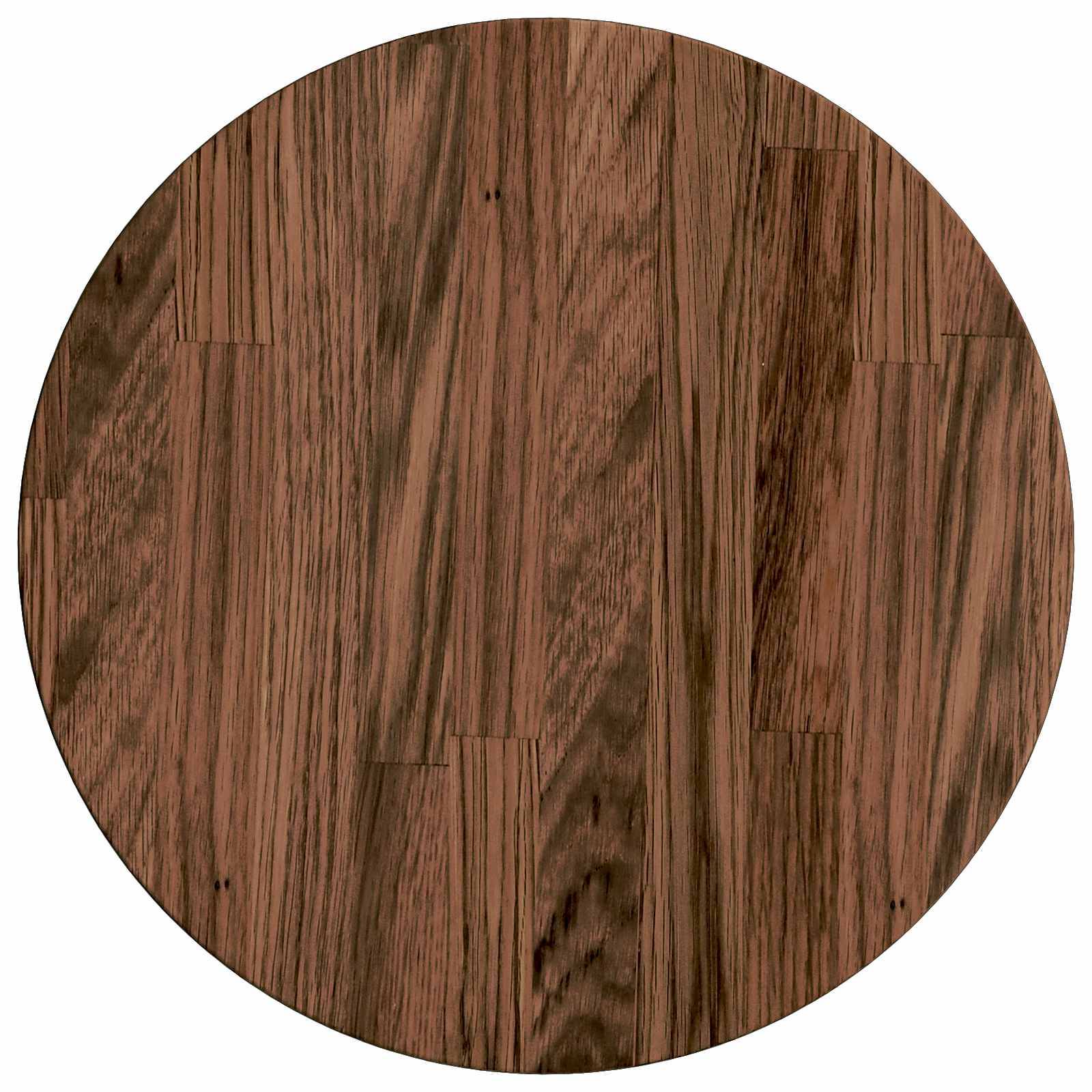 Eine kreisförmige Holzstruktur mit deutlichen Maserungen und Variationen in verschiedenen Brauntönen, die natürliches Holz nachahmt und möglicherweise für Designelemente verwendet wird.
