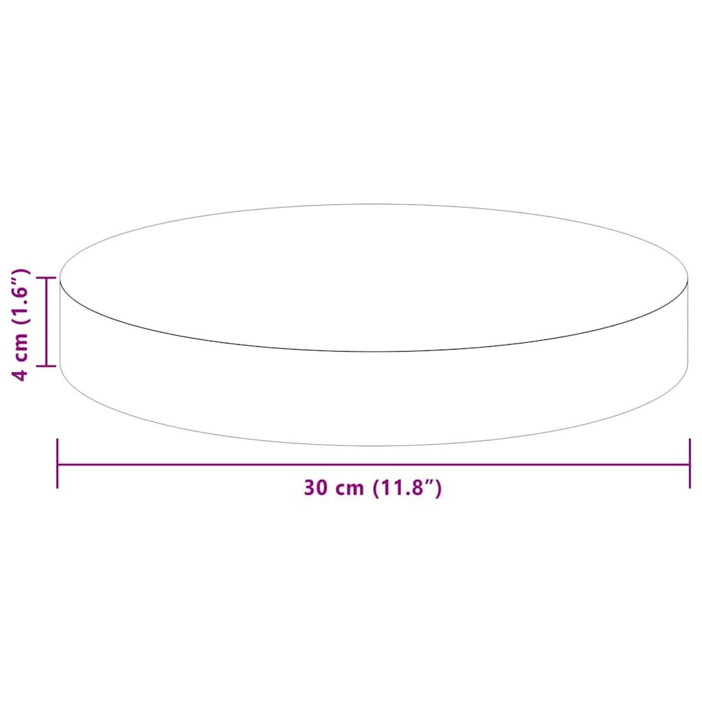 vidaXL Tischplatte Dunkelbraun Ø 30 x 4 cm Massivholz Eiche