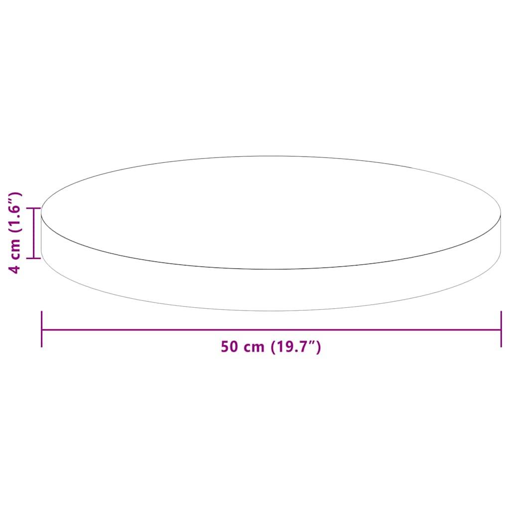 vidaXL Tischplatte Hellbraun Ø 50 x 4 cm Massivholz Eiche