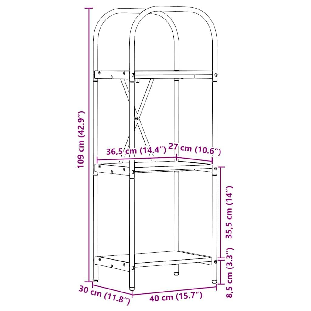 vidaXL Bücherregal Altholz 40 x 30 x 109 cm Holzwerkstoff