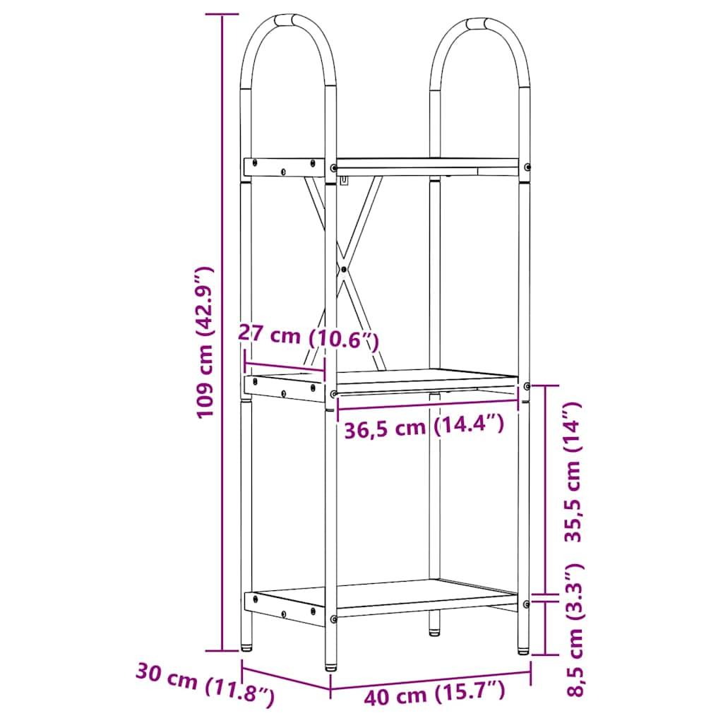 vidaXL Bücherregal Geräucherte Eiche 40 x 30 x 109 cm Holzwerkstoff
