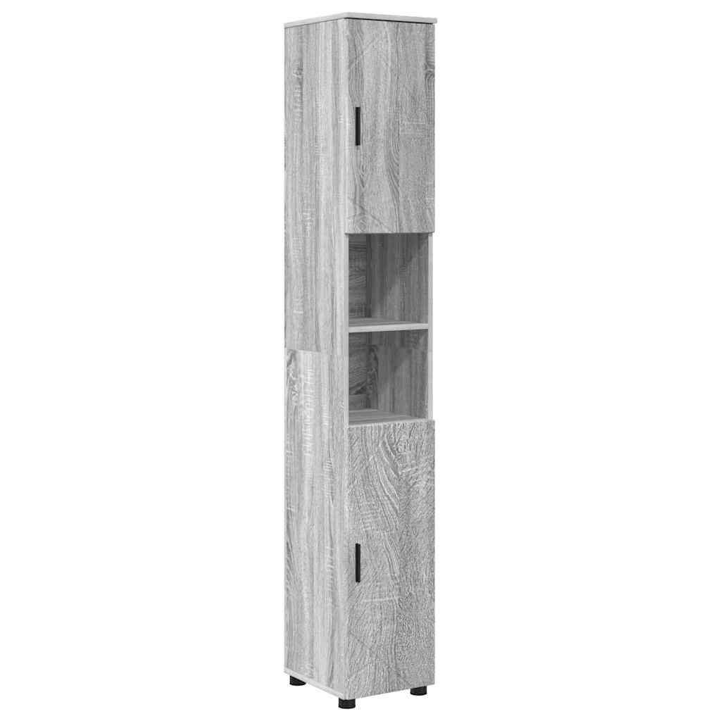 vidaXL Badezimmerschrank mit Speicher Graues Sonoma 30 x 35 x 192 cm