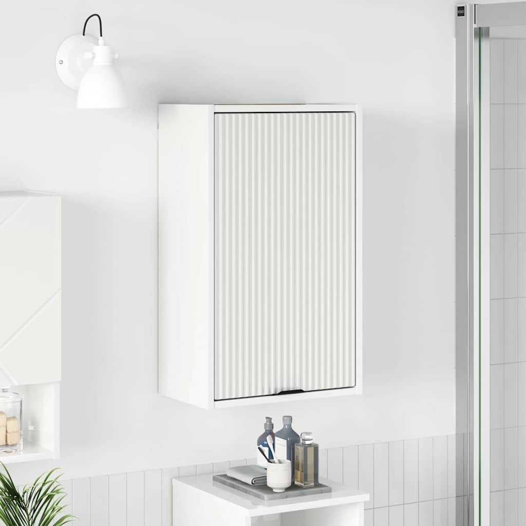vidaXL Badezimmerschrank Wandmontiert Hochglanz Weiß 39 x 23,5 x 65 cm