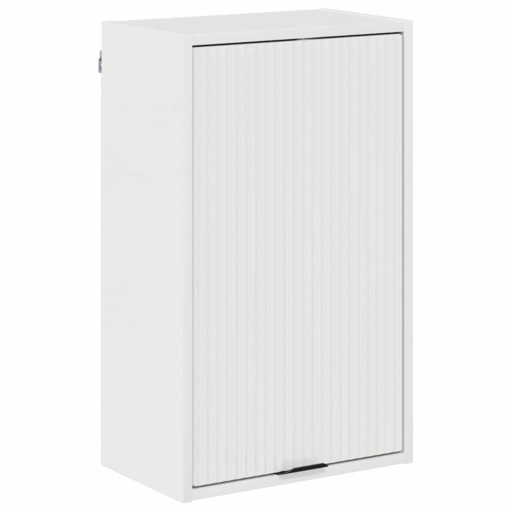 vidaXL Badezimmerschrank Wandmontiert Hochglanz Weiß 39 x 23,5 x 65 cm
