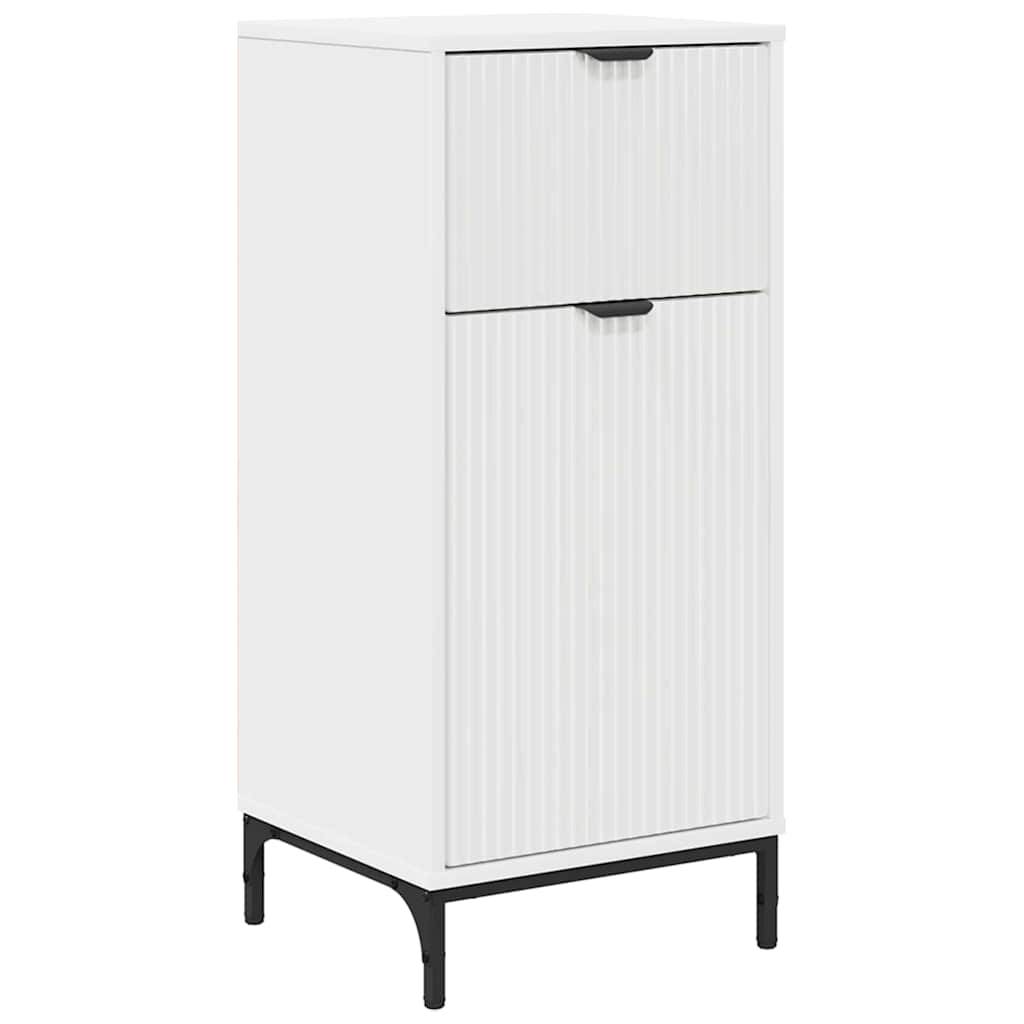 vidaXL Badezimmerschrank Weiß 39,5 x 36 x 88 cm Holzwerkstoff & Metall