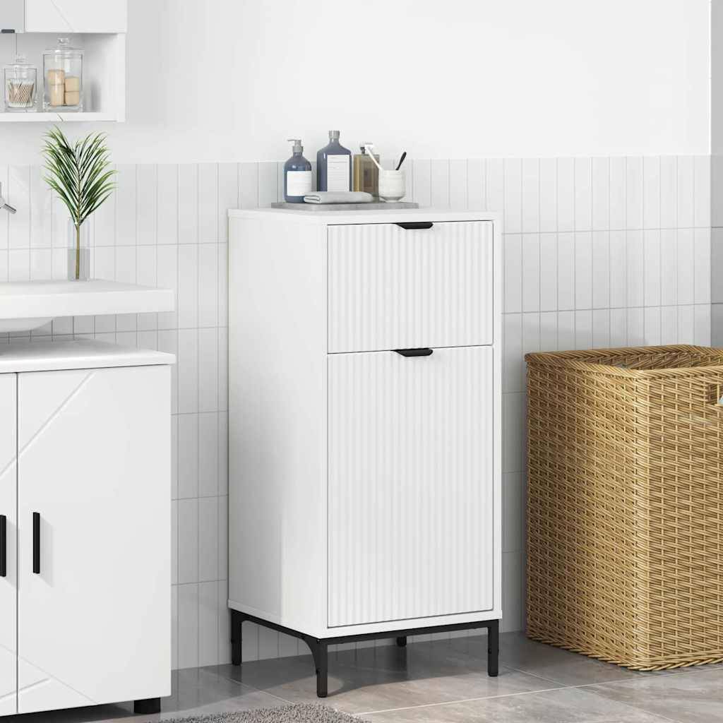 vidaXL Badezimmerschrank Weiß 39,5 x 36 x 88 cm Holzwerkstoff & Metall