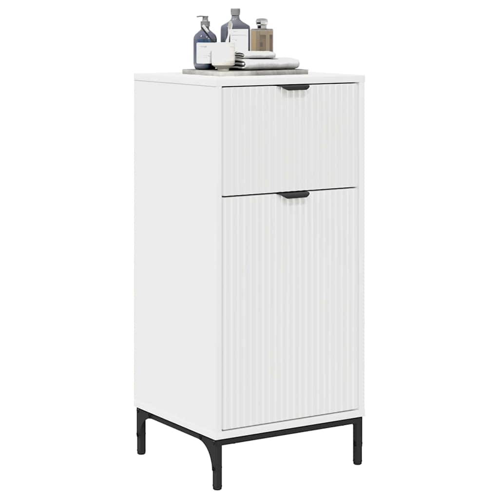 vidaXL Badezimmerschrank Weiß 39,5 x 36 x 88 cm Holzwerkstoff & Metall