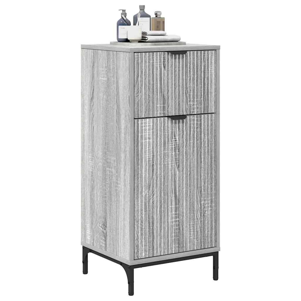 vidaXL Badezimmerschrank mit Speicher Graues Sonoma 39,5 x 36 x 88 cm