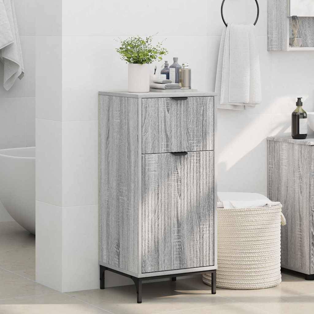 vidaXL Badezimmerschrank mit Speicher Graues Sonoma 39,5 x 36 x 88 cm