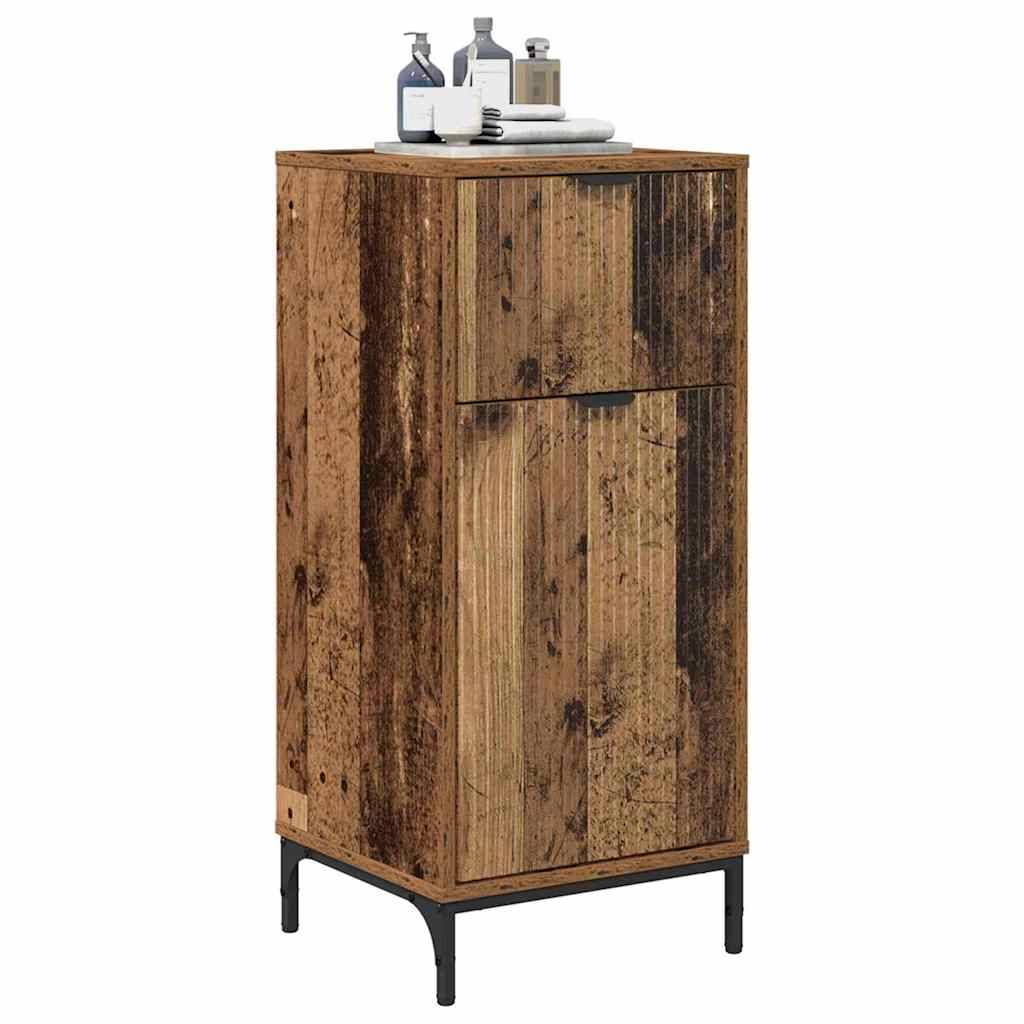 vidaXL Badezimmerschrank mit Schubladen Altholz 39,5 x 36 x 88 cm