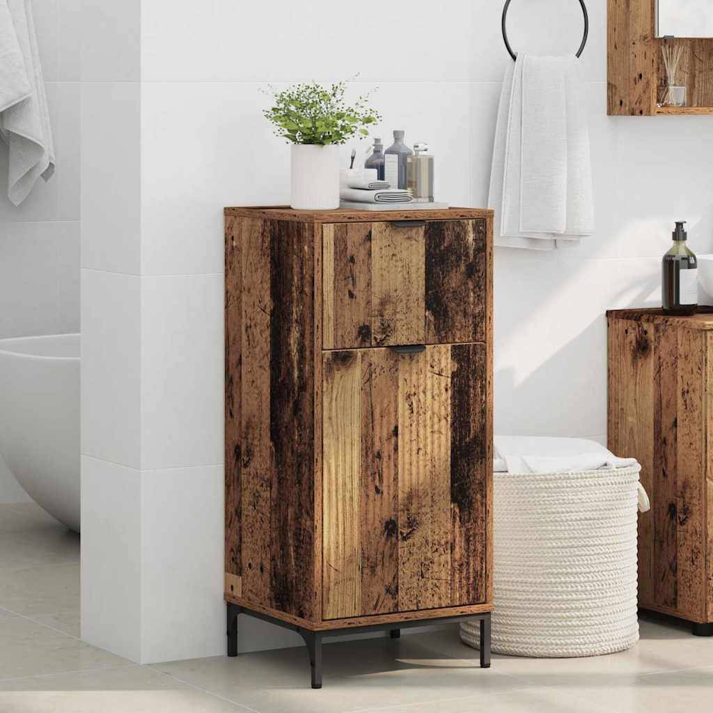 vidaXL Badezimmerschrank mit Schubladen Altholz 39,5 x 36 x 88 cm