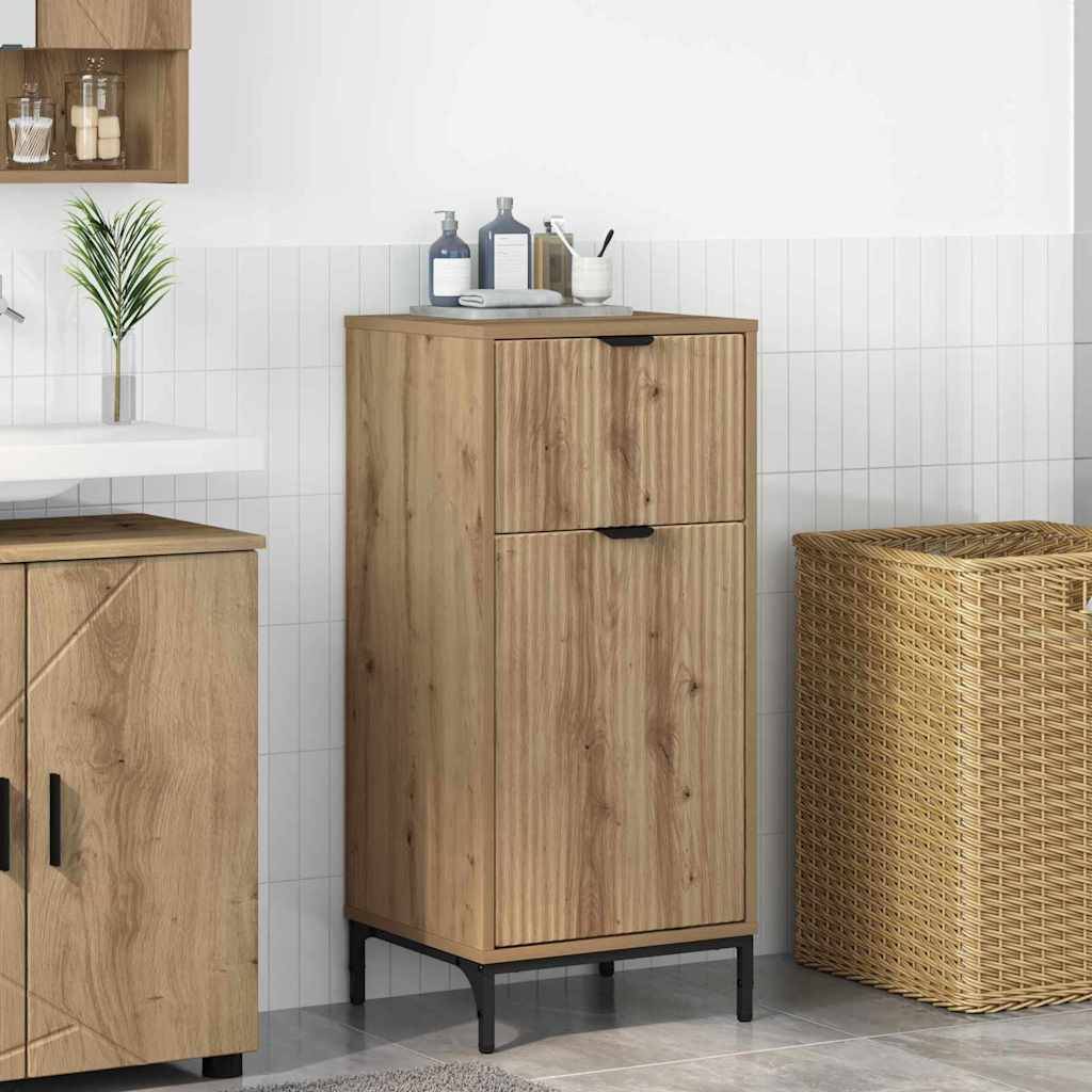 vidaXL Badezimmerschrank mit Speicher Artisan-Eiche 39,5 x 36 x 88 cm