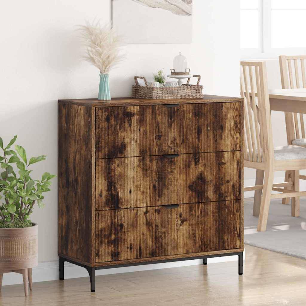 vidaXL Sideboard Geräucherte Eiche 79,5 x 33 x 82 cm Holzwerkstoff