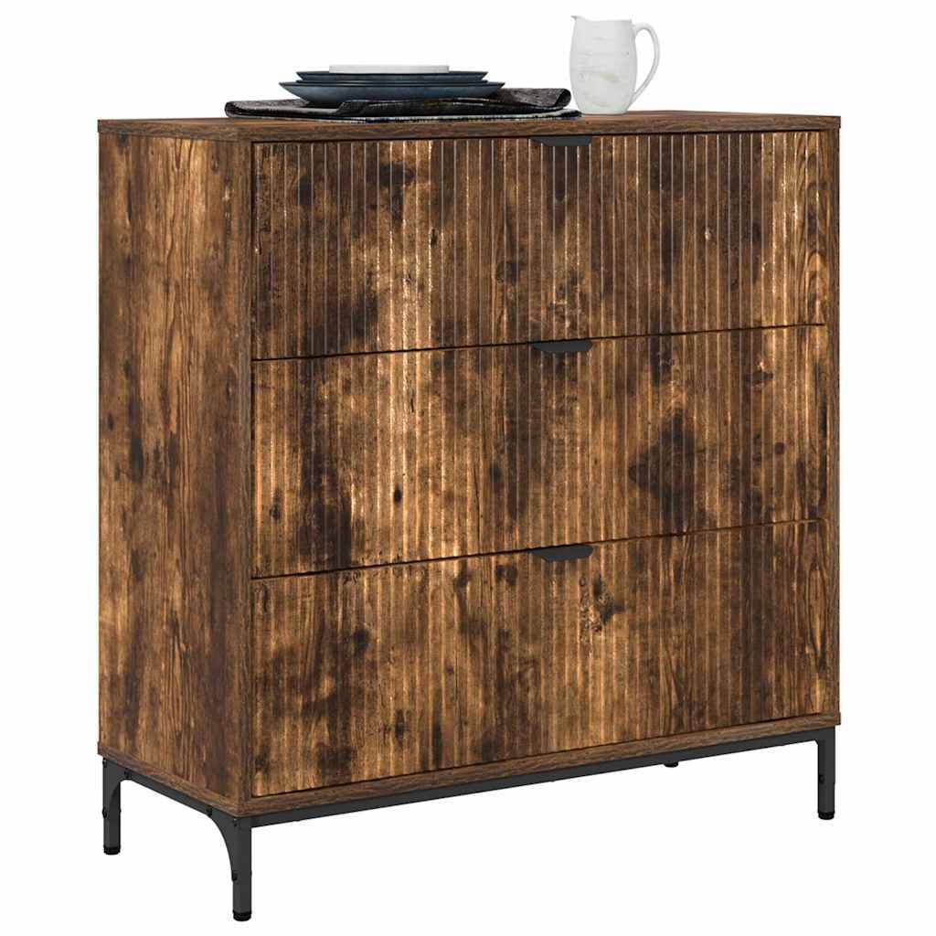 vidaXL Sideboard Geräucherte Eiche 79,5 x 33 x 82 cm Holzwerkstoff