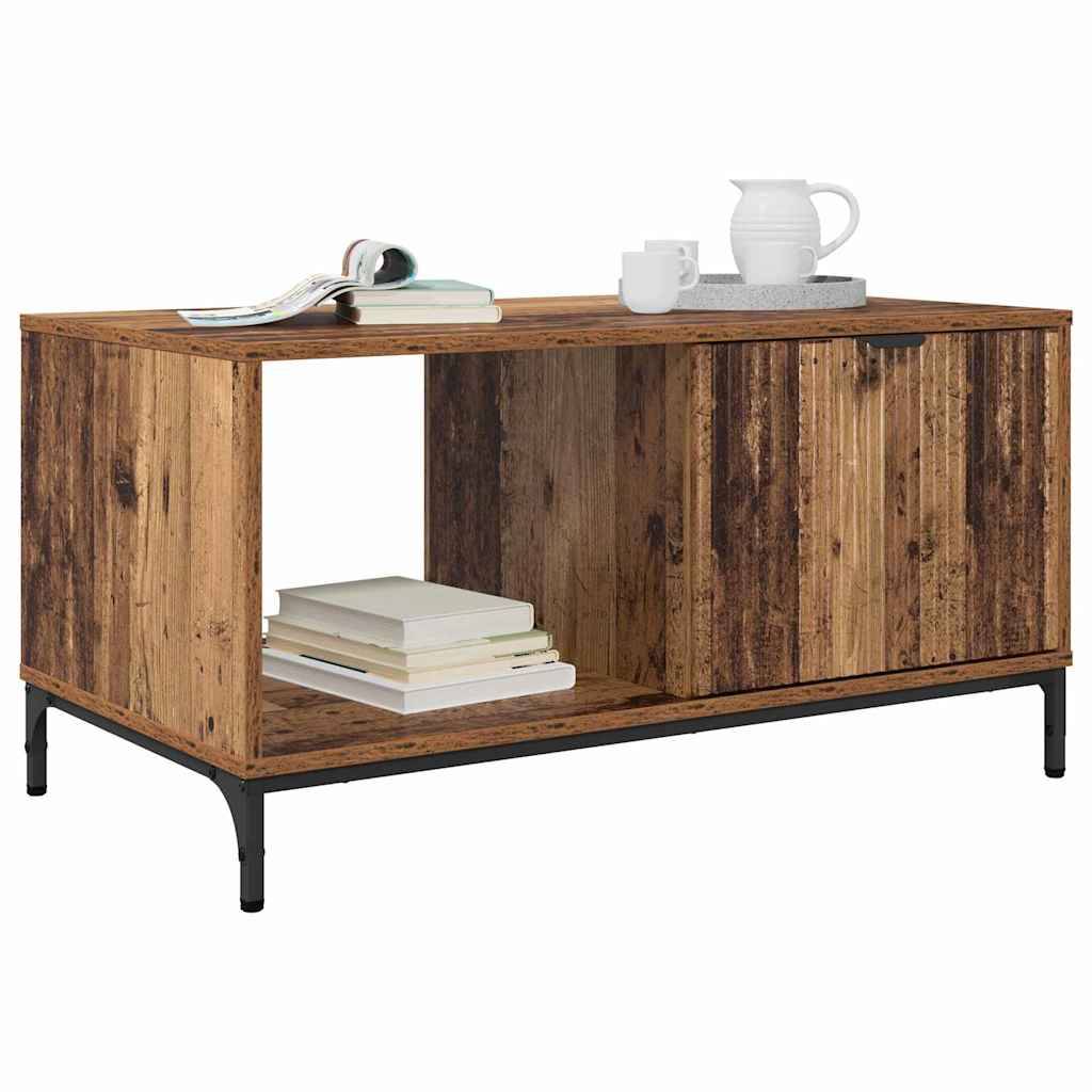 vidaXL Couchtisch mit Schubladen Altholz 90 x 49 x 46 cm Holzwerkstoff