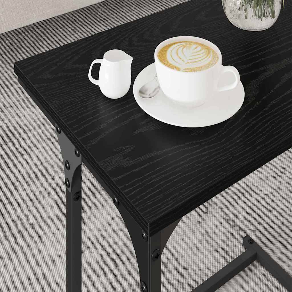 vidaXL Nesting Couchtisch 3 pcs Schwarz Eichen-Optik Holzwerkstoff