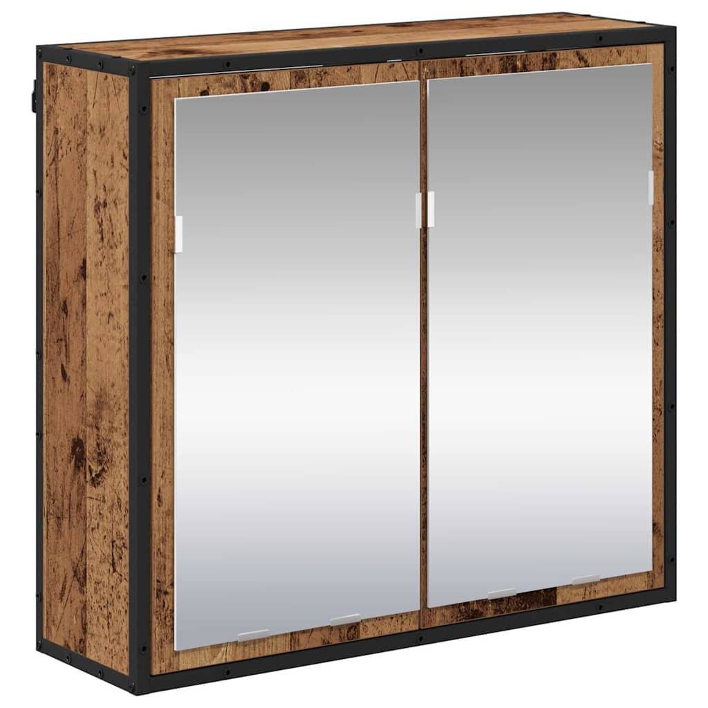 vidaXL Wandregal mit Regal Wandmontiert Altholz 65 x 20 x 60 cm