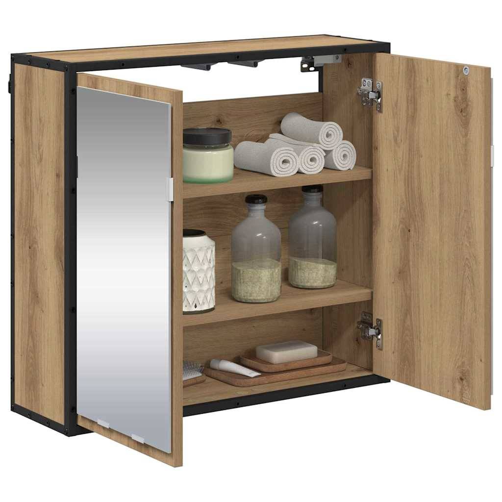 vidaXL Wandregal mit Regal Wandmontiert Artisan-Eiche 65 x 20 x 60 cm