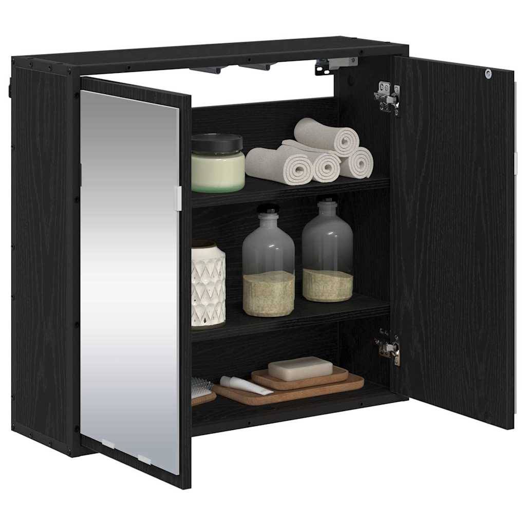 vidaXL Wandregal mit Regal Schwarz Eichen-Optik 65 x 20 x 60 cm