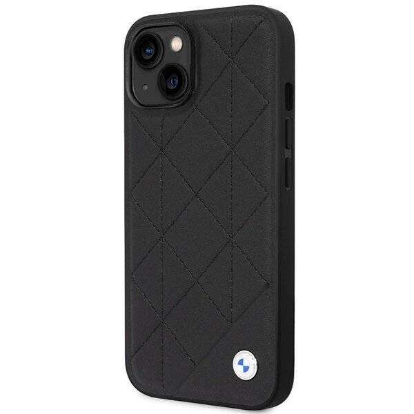 Hülle BMW BMHCP14S22RQDK iPhone 14 6,1" schwarz/schwarz Leder gesteppt