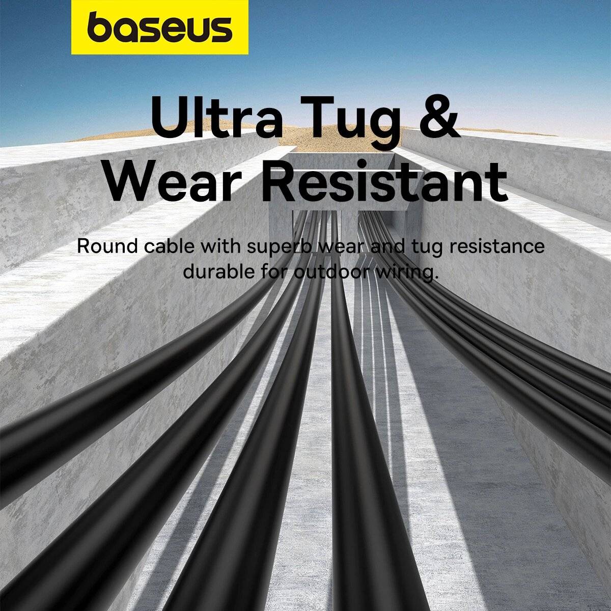 Baseus High Speed ​​​​Cat 5 RJ-45 1000 Mbit/s Ethernet-Kabel 3 m rund – Schwarz