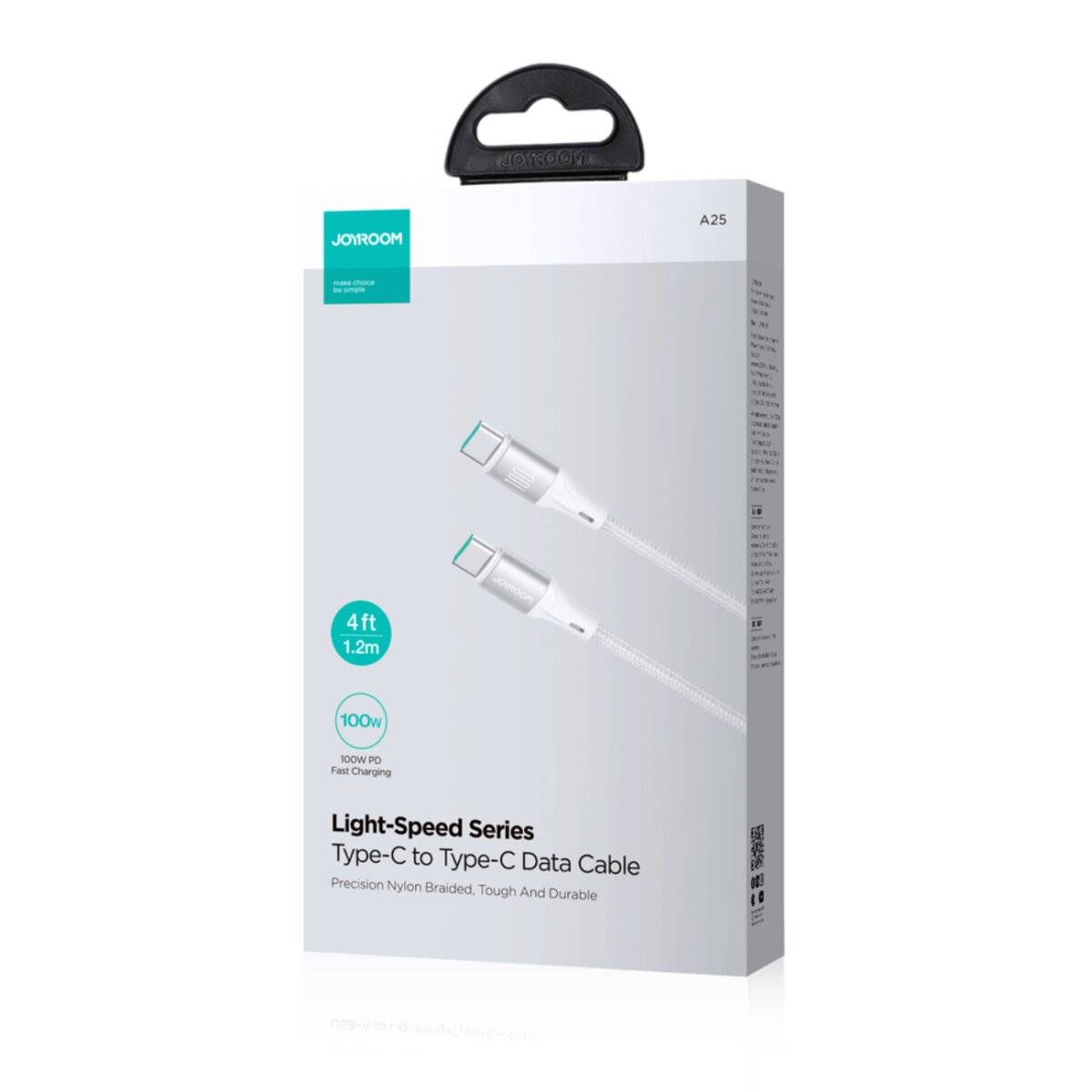 Joyroom Light-Speed ​​​​Series S-A25 USB-C / USB-C-Kabel 100 W 1,2 m – weiß