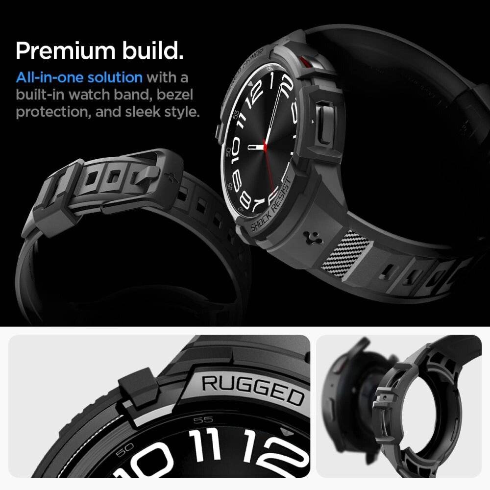 Spigen Rugged Armor Pro Hülle Armband Samsung Galaxy Watch 6 Classic 47 mm – Schwarz