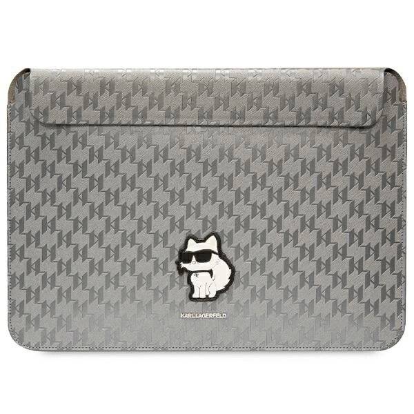Karl Lagerfeld Saffiano Monogram Choupette-Hülle einen 14-Zoll-Laptop – Silber
