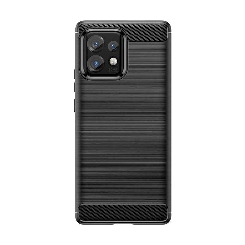 Carbon Case Silikonhülle Motorola Edge 40 Pro - Schwarz