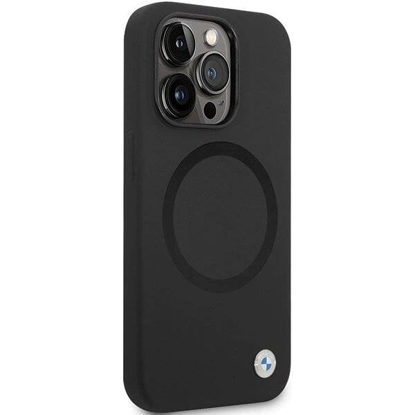 BMW BMHMP14LSILBK2 Hülle iPhone 14 Pro – schwarz Signature Liquid Silicone MagSafe