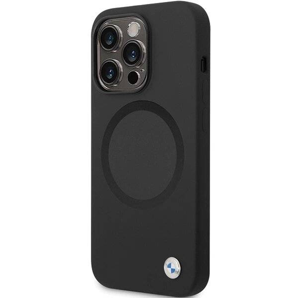 BMW BMHMP14LSILBK2 Hülle iPhone 14 Pro – schwarz Signature Liquid Silicone MagSafe