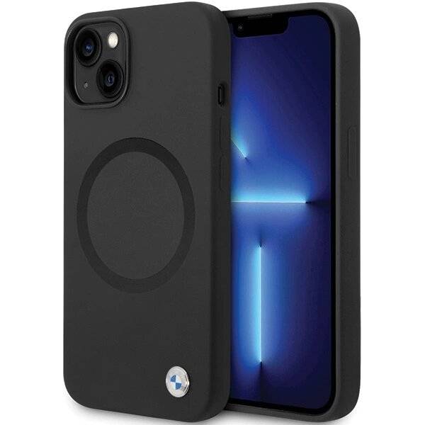 BMW BMHMP14SSILBK2 Hülle iPhone 14 – schwarz Signature Liquid Silicone MagSafe