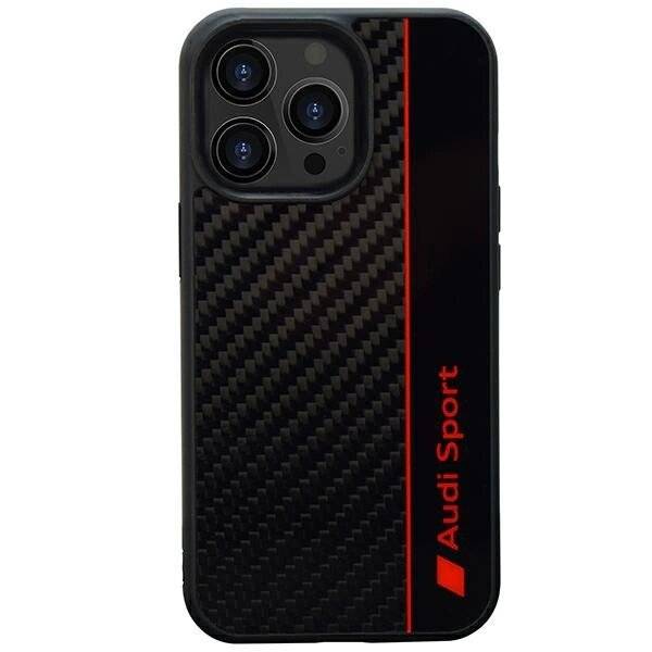 Audi Carbon Fiber Stripe iPhone 13 Pro / 6,1″ schwarz/schwarz Hardcase AUS-TPUPCIP13P-R8/D1-BK