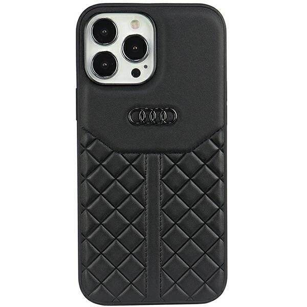 Audi Echtleder iPhone 13 Pro Max 6,7″ schwarz/schwarz Hardcase AU-TPUPCIP13PM-Q8/D1-BK