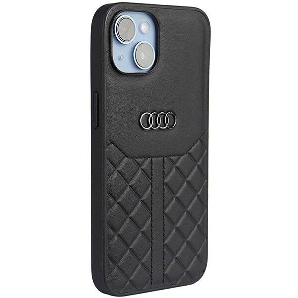 Audi Echtleder iPhone 14 6,1″ schwarz/schwarz Hardcase AU-TPUPPCIP14-Q8/D1-BK