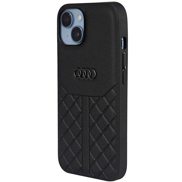Audi Echtleder iPhone 14 6,1″ schwarz/schwarz Hardcase AU-TPUPPCIP14-Q8/D1-BK