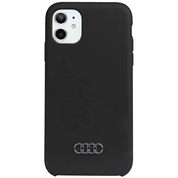 Audi Silikonhülle iPhone 11 / Xr 6,1″ schwarz/schwarz Hardcase AU-LSRIP11-Q3/D1-BK
