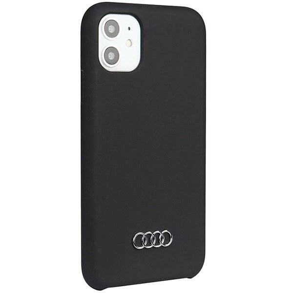 Audi Silikonhülle iPhone 11 / Xr 6,1″ schwarz/schwarz Hardcase AU-LSRIP11-Q3/D1-BK