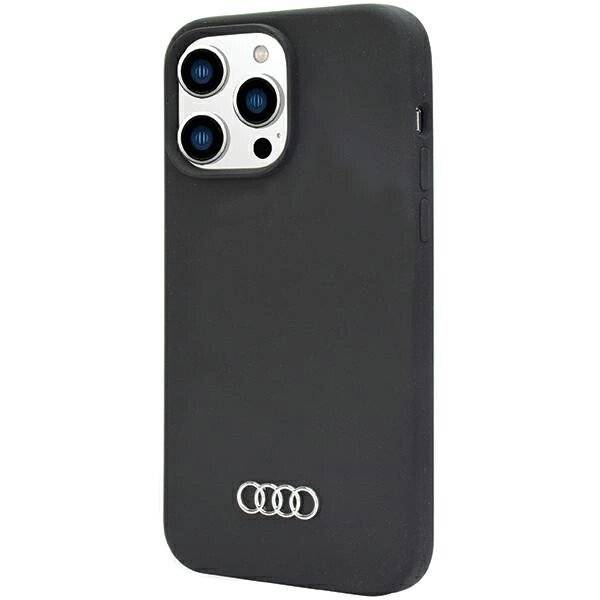 Audi Silikonhülle iPhone 14 Pro 6,1″ schwarz/schwarz Hardcase AU-LSRIP14P-Q3/D1-BK