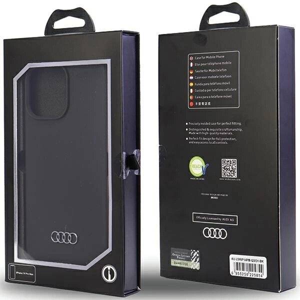 Audi Silikonhülle iPhone 14 Pro Max 6,7″ schwarz/schwarz Hardcase AU-LSRIP14PM-Q3/D1-BK