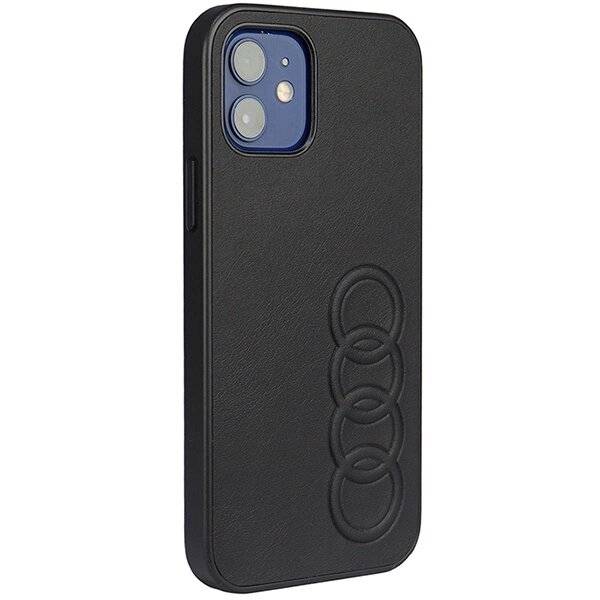 Audi Kunstleder iPhone 12/12 Pro 6,1″ schwarz/schwarz Hardcase AU-TPUPCIP12P-TT/D1-BK