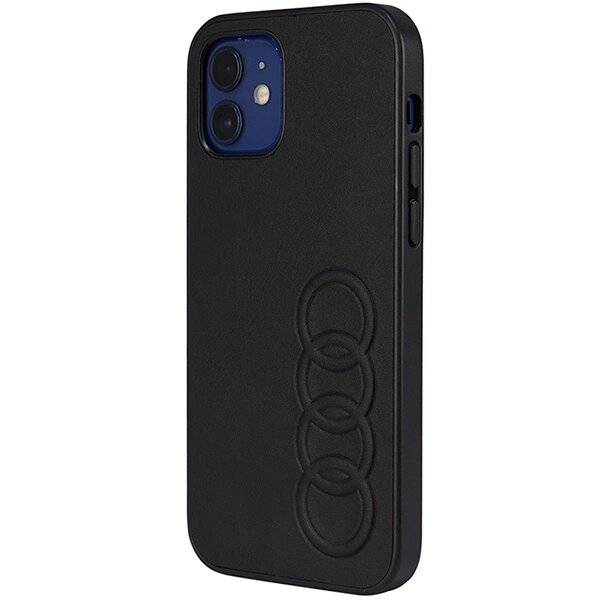 Audi Kunstleder iPhone 12/12 Pro 6,1″ schwarz/schwarz Hardcase AU-TPUPCIP12P-TT/D1-BK