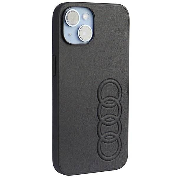 Audi Kunstleder iPhone 14 6,1″ schwarz/schwarz Hardcase AU-TPUPPCIP14-TT/D1-BK