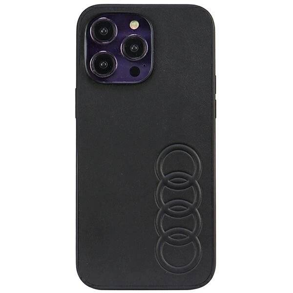 Audi Kunstleder iPhone 14 Pro Max 6,7″ schwarz/schwarz Hardcase AU-TPUPPCIP14PM-TT/D1-BK