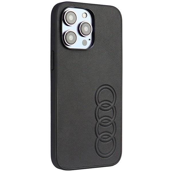 Audi Kunstleder iPhone 14 Pro Max 6,7″ schwarz/schwarz Hardcase AU-TPUPPCIP14PM-TT/D1-BK
