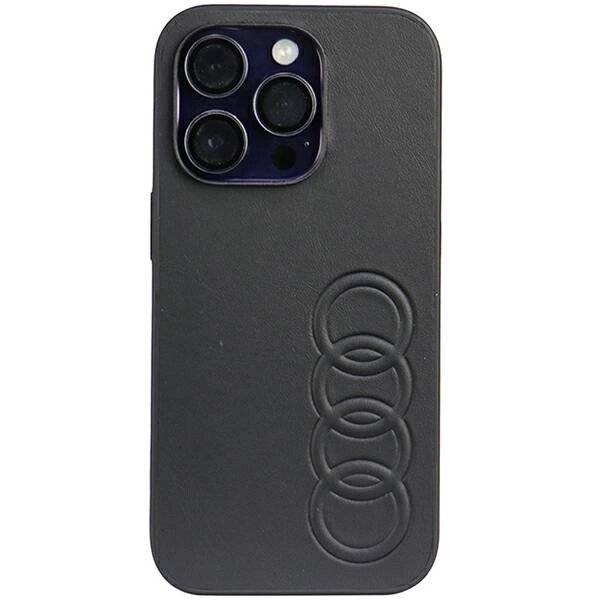 Audi Kunstleder iPhone 14 Pro 6,1″ schwarz/schwarz Hardcase AU-TPUPPCIP14P-TT/D1-BK