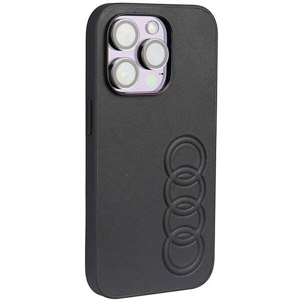 Audi Kunstleder iPhone 14 Pro 6,1″ schwarz/schwarz Hardcase AU-TPUPPCIP14P-TT/D1-BK