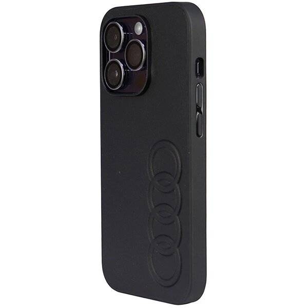 Audi Kunstleder iPhone 14 Pro 6,1″ schwarz/schwarz Hardcase AU-TPUPPCIP14P-TT/D1-BK