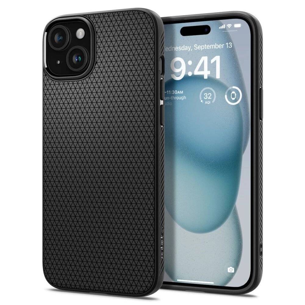 Spigen Liquid Air Hülle iPhone 15 – Mattschwarz