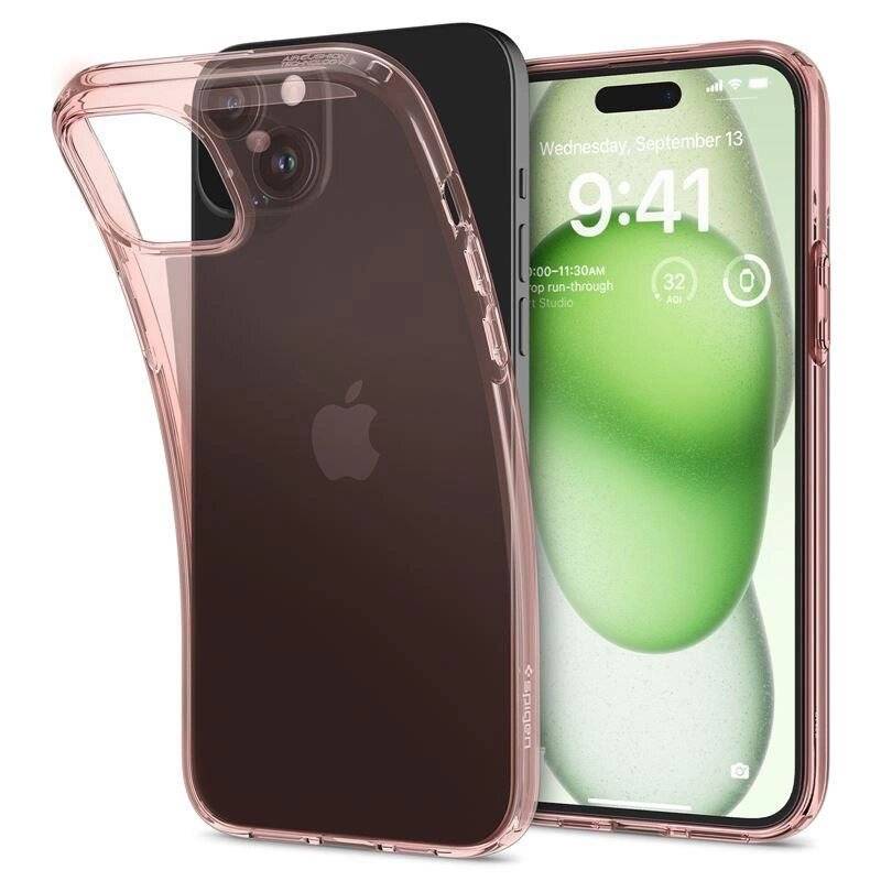 Spigen Crystal Flex Hülle iPhone 15 Plus – rosa transparent